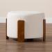Baxton Studio Finlay Modern Japandi Cream Boucle Fabric and Walnut Brown Finished Wood Ottoman Footstool - BBT5487-Walnut/Maya Cream-Stool