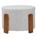 Baxton Studio Finlay Modern Japandi Light Grey Boucle Fabric and Walnut Brown Finished Wood Ottoman Footstool - BBT5487-Walnut/Maya Sky Grey-Stool