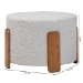 Baxton Studio Finlay Modern Japandi Light Grey Boucle Fabric and Walnut Brown Finished Wood Ottoman Footstool - BBT5487-Walnut/Maya Sky Grey-Stool