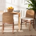 bali & pari Nadim Modern Bohemian Natural Seagrass and Acacia Wood 2-Piece Dining Chair Set - New York-Wood/Banana-DC