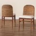 bali & pari Nadim Modern Bohemian Natural Seagrass and Acacia Wood 2-Piece Dining Chair Set - New York-Wood/Banana-DC