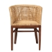 bali & pari Papua Modern Bohemian Natural Rattan and Walnut Brown Acacia Wood Dining Chair - Papua-Wood/Natural-DC