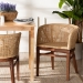 bali & pari Papua Modern Bohemian Natural Rattan and Walnut Brown Acacia Wood Dining Chair - Papua-Wood/Natural-DC