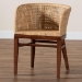 bali & pari Papua Modern Bohemian Natural Rattan and Walnut Brown Acacia Wood Dining Chair - Papua-Wood/Natural-DC