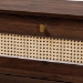 Baxton Studio Jenibelle Classic Walnut Brown Wood 5-Drawer Chest with Rattan Drawer - LV38 COD3823WI-Columbia-Rattan-5DW-Chest