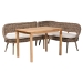 Baxton Studio Raisa Modern Bohemian Greywashed Seagrass Bench and Wood Table 3-Piece Dining Nook Set