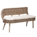 Baxton Studio Raisa Modern Bohemian Natural Kubu Rattan Bench and Wood Table 3-Piece Dining Nook Set - Mona Kubu-Grey/Natural/Light Brown-3PC Dining Set