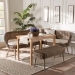 Baxton Studio Raisa Modern Bohemian Natural Kubu Rattan Bench and Wood Table 4-Piece Dining Nook Set - Mona Kubu-Grey/Natural/Light Brown-4PC Dining Set