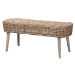 Baxton Studio Raisa Modern Bohemian Natural Kubu Rattan Bench and Wood Table 4-Piece Dining Nook Set - Mona Kubu-Grey/Natural/Light Brown-4PC Dining Set