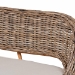 Baxton Studio Raisa Modern Bohemian Natural Kubu Rattan Bench and Wood Table 4-Piece Dining Nook Set - Mona Kubu-Grey/Natural/Light Brown-4PC Dining Set