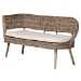 bali & pari Raisa Modern Bohemian Natural Kubu Rattan and Grey Acacia Wood 2-Piece Dining Nook Banquette Set - Mona Kubu-Grey/Natural/Light Brown-2PC Bench Set