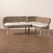 bali & pari Raisa Modern Bohemian Natural Kubu Rattan and Grey Acacia Wood 2-Piece Dining Nook Banquette Set - Mona Kubu-Grey/Natural/Light Brown-2PC Bench Set