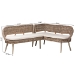 bali & pari Raisa Modern Bohemian Natural Kubu Rattan and Grey Acacia Wood 2-Piece Dining Nook Banquette Set - Mona Kubu-Grey/Natural/Light Brown-2PC Bench Set