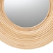 bali & pari Drucilla Modern Bohemian Natural Brown Rattan Round Accent Wall Mirror - RMWH01-Rattan Mirror