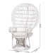 bali & pari Kallima Modern Bohemian White Natural Rattan Peacock Chair - WS042-Solid White Rattan-CC