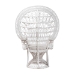 bali & pari Kallima Modern Bohemian White Natural Rattan Peacock Chair - WS042-Solid White Rattan-CC