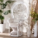 bali & pari Kallima Modern Bohemian White Natural Rattan Peacock Chair - WS042-Solid White Rattan-CC