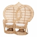 bali & pari Nerita Modern Bohemian Natural Brown Rattan Two-Seater Peacock Chair