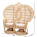 bali & pari Nerita Modern Bohemian Natural Brown Rattan Two-Seater Peacock Chair - WS044-Natural Rattan-CC