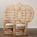 bali & pari Nerita Modern Bohemian Natural Brown Rattan Two-Seater Peacock Chair - WS044-Natural Rattan-CC