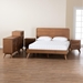 Baxton Studio Demeter Mid-Century Modern Walnut Brown Finished Wood Queen Size 5-Piece Bedroom Set - Demeter-Ash Walnut-Queen 5PC Bedroom Set