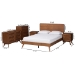 Baxton Studio Demeter Mid-Century Modern Walnut Brown Finished Wood King Size 5-Piece Bedroom Set - Demeter-Ash Walnut-King 5PC Bedroom Set