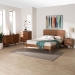 Baxton Studio Demeter Mid-Century Modern Walnut Brown Finished Wood Full Size 4-Piece Bedroom Set - Demeter-Ash Walnut-Full 4PC Bedroom Set