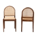 bali & pari Maryland Modern Bohemian Natural Rattan and Acacia Wood 2-Piece Dining Chair Set - Maryland-Wood/Rattan-DC