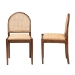 bali & pari Maryland Modern Bohemian Natural Rattan and Acacia Wood 2-Piece Dining Chair Set - Maryland-Wood/Rattan-DC