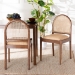 bali & pari Maryland Modern Bohemian Natural Rattan and Acacia Wood 2-Piece Dining Chair Set - Maryland-Wood/Rattan-DC
