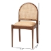 bali & pari Maryland Modern Bohemian Natural Rattan and Acacia Wood 2-Piece Dining Chair Set - Maryland-Wood/Rattan-DC