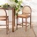 bali & pari Maryland Modern Bohemian Natural Rattan and Acacia Wood Counter Stool - Maryland-Wood/Rattan-CS