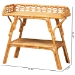 bali & pari Nayana Modern Bohemian Natural Rattan 2-Tier Console Table - DCWH1003-Light Honey Rattan-Emilia Console Table