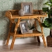 bali & pari Nayana Modern Bohemian Natural Rattan 2-Tier Console Table - DCWH1003-Light Honey Rattan-Emilia Console Table