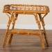 bali & pari Nayana Modern Bohemian Natural Rattan 2-Tier Console Table - DCWH1003-Light Honey Rattan-Emilia Console Table