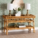 bali & pari Savitri Modern Bohemian Natural Rattan 2-Tier Console Table - DCWH1004-Light Honey Rattan-Lucia Console Table