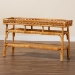 bali & pari Savitri Modern Bohemian Natural Rattan 2-Tier Console Table - DCWH1004-Light Honey Rattan-Lucia Console Table
