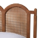 Baxton Studio Thatcher Mid-Century Modern Walnut Brown Finished Wood Queen Size Platform Bed with Woven Rattan - MG0211-Walnut-Queen