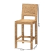 bali & pari Anfield Modern Bohemian Natural Seagrass and Mahogany Wood Counter Stool - Anfield SH60-Mahogany/Seagrass-CS