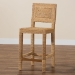bali & pari Anfield Modern Bohemian Natural Seagrass and Mahogany Wood Counter Stool - Anfield SH60-Mahogany/Seagrass-CS
