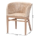 bali & pari Papua Modern Bohemian Antique White Washed Rattan and Mahogany Wood Dining Chair - Papua-Wood/Antil White Wash-DC