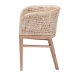 bali & pari Papua Modern Bohemian Antique White Washed Rattan and Mahogany Wood Dining Chair - Papua-Wood/Antil White Wash-DC