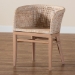 bali & pari Papua Modern Bohemian Antique White Washed Rattan and Mahogany Wood Dining Chair - Papua-Wood/Antil White Wash-DC