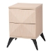 Baxton Studio Draper Mid-Century Modern Two-Tone Light Brown and Black Wood 2-Drawer Nightstand - KBL2334-Natural/Black-2DW-Nightstand