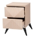Baxton Studio Draper Mid-Century Modern Two-Tone Light Brown and Black Wood 2-Drawer Nightstand - KBL2334-Natural/Black-2DW-Nightstand