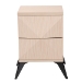 Baxton Studio Draper Mid-Century Modern Two-Tone Light Brown and Black Wood 2-Drawer Nightstand - KBL2334-Natural/Black-2DW-Nightstand