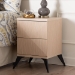 Baxton Studio Draper Mid-Century Modern Two-Tone Light Brown and Black Wood 2-Drawer Nightstand - KBL2334-Natural/Black-2DW-Nightstand