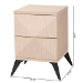 Baxton Studio Draper Mid-Century Modern Two-Tone Light Brown and Black Wood 2-Drawer Nightstand - KBL2334-Natural/Black-2DW-Nightstand