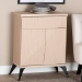 Baxton Studio Draper Mid-Century Modern Two-Tone Light Brown and Black Wood 2-Door Sideboard Buffet - KBL2347-Natural/Black-1DW-Sideboard