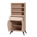 Baxton Studio Draper Mid-Century Modern Two-Tone Light Brown and Black Wood Kitchen Cabinet - KBL2349-Natural/Black-1DW-Kitchen Cabinet